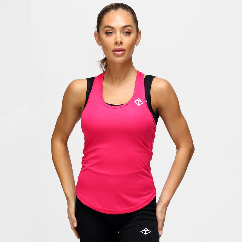 Affordable Women's Clothing Pink Performance Strap Back Vest