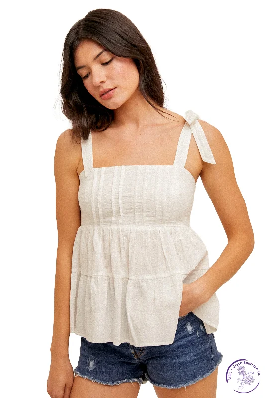 Timeless Women's Clothing Summer Days Square Neck Babydoll Tank