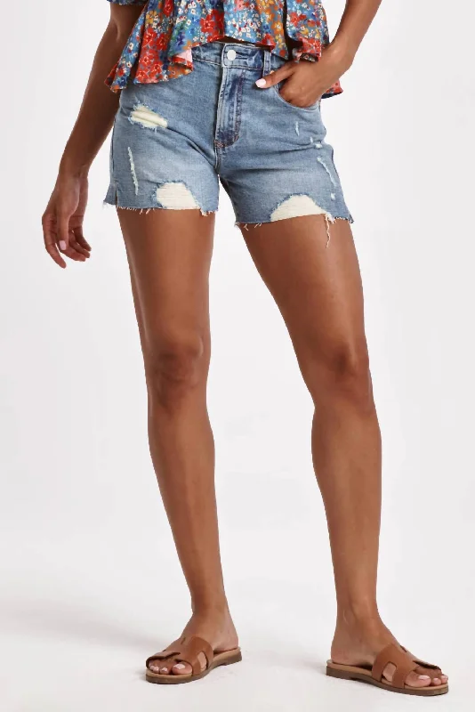 Women's Plus-Size Clothes Ivy Douque High Rise Shorts In Medium Wash