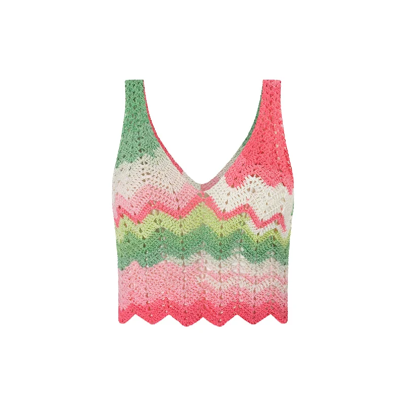 Women's Elegant Clothes Watermelon Multicolor Crop Top