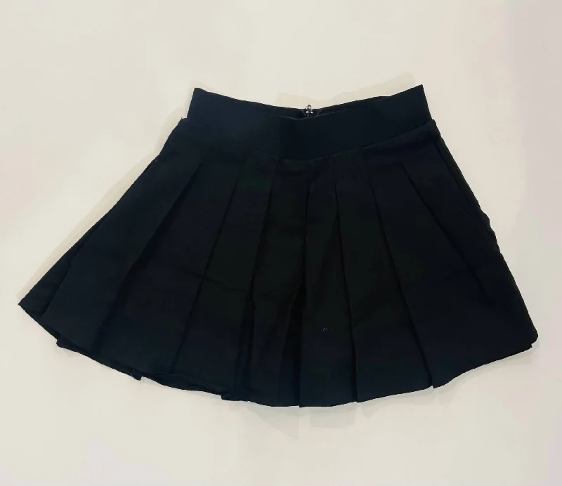 Limited Time Sharon Pleated Pocket Skort In Black