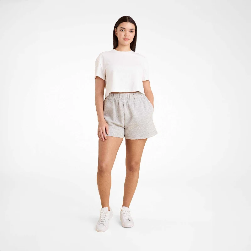 Plus-Size Women's Clothing Vintage Fleece Short | Heather Grey