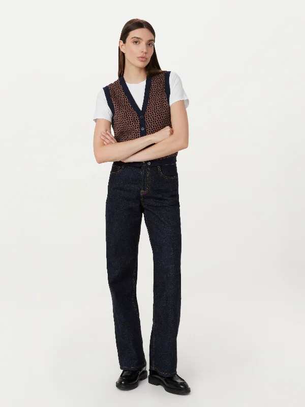 Women's Clothes The Button-Up Sweater Vest in Space Blue