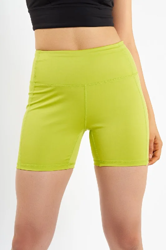 Laid-Back Fashion Offers Acid Lime Basic Hot Shorts