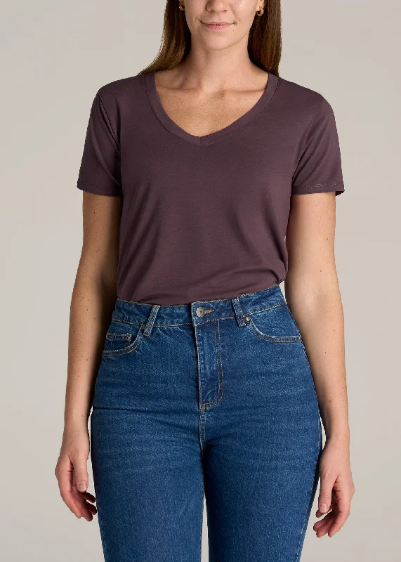 Women's Timeless Attire Women's Tall Scoop V-Neck Tee in Merlot