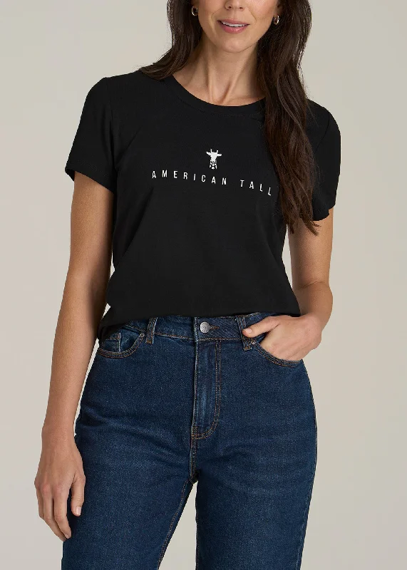 Hurry Before It'S Gone Logo Tee for Tall Women in Black