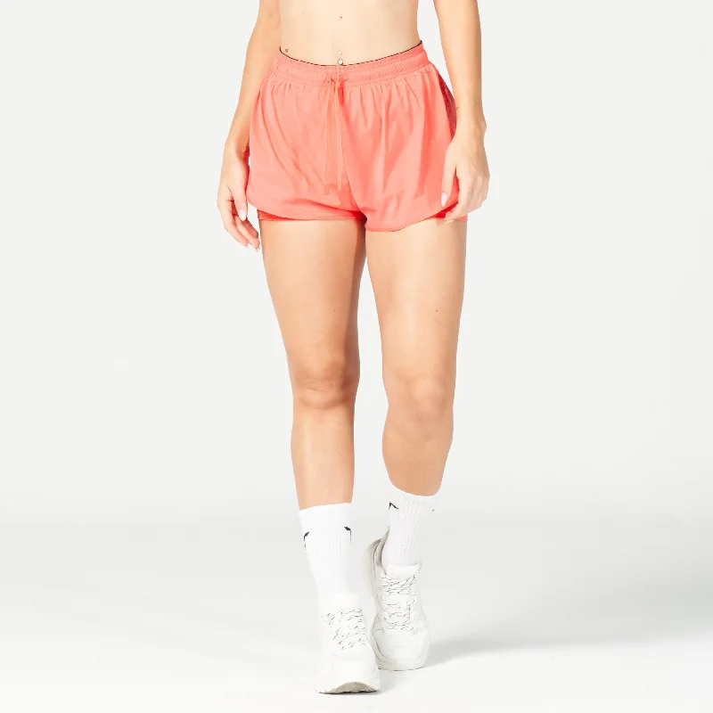 Women's Sporty Clothes Glaze 2-in-1 Shorts - Hot Coral