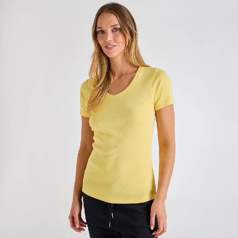 Final Sale Ladies Lemon Drop V Neck T-Shirt