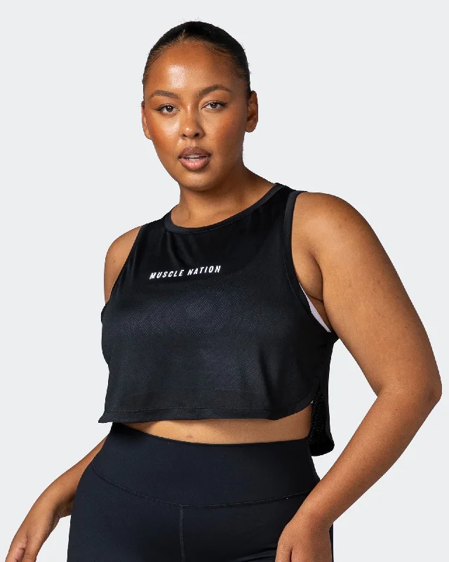 Glamorous Fashion Offers Limitless Cropped Training Tank - Black