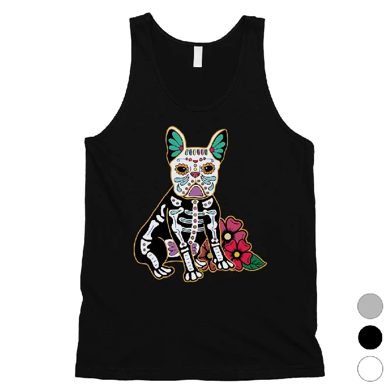 Women's Everyday Garments Frenchie Day Of Dead Funny Halloween Costume Cute Mens Tank Top