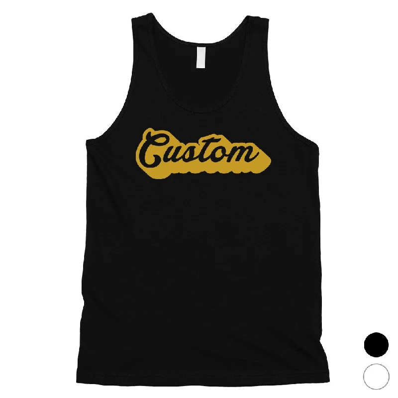 Fashionable Women's Clothes Yellow Pop Up Text Groovy Cool Custom Mens Personalized Tank Tops