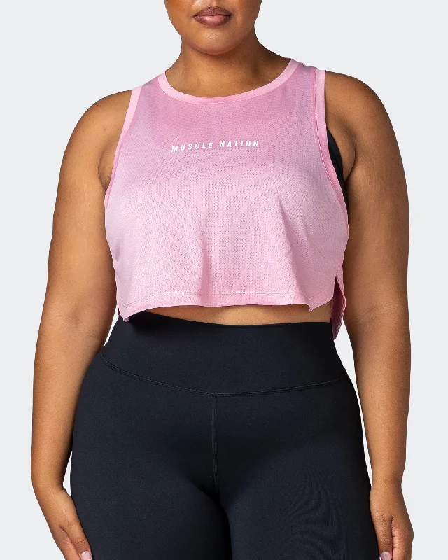 Women's High-End Clothing Limitless Cropped Training Tank - Strawberry Pink