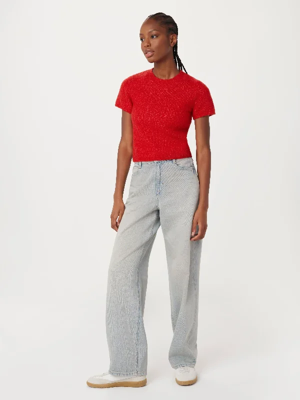 Women's Vintage-Inspired Clothing The Fuzzy Shrunken Sweater in Bright Red