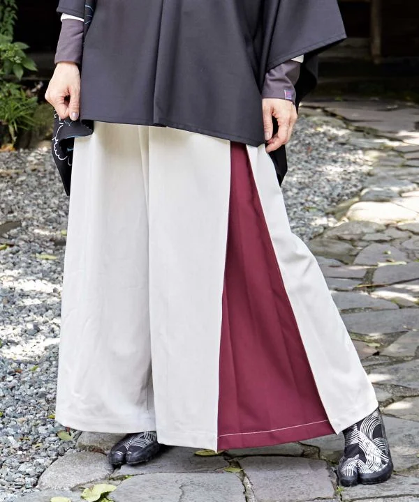 Women's Transitional Garments KAKURE-IRO Bi-color Hakama Style Pants