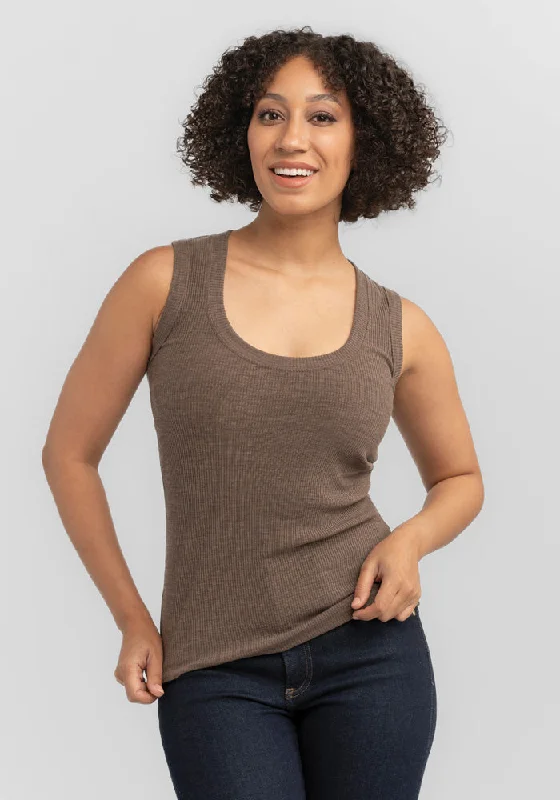 Affordable Luxury Women's Apparel Sloane Ribbed Tank • Final Sale Deals! - Simply Taupe