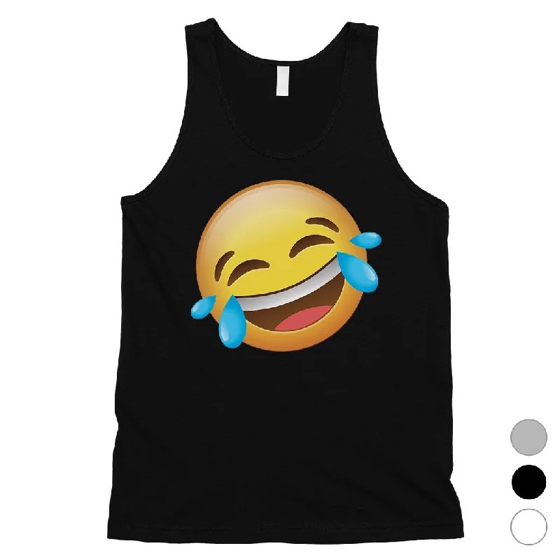 Women's Stylish Casual Garments Emoji-Laughing Mens Cute Funny Humor Halloween Tank Top Friend Gift