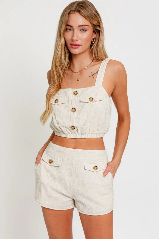 High-End Style Discounts Naples Cotton Cropped Top