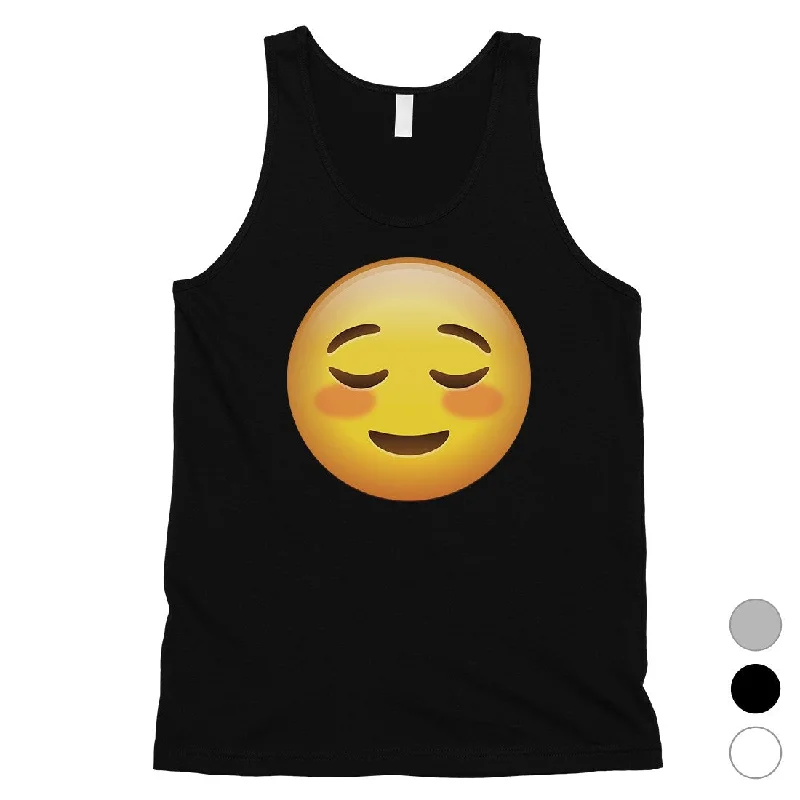 Vintage-Inspired Garments Emoji-Blush Mens Sweet Loving Perfect Halloween Costume Tank Top