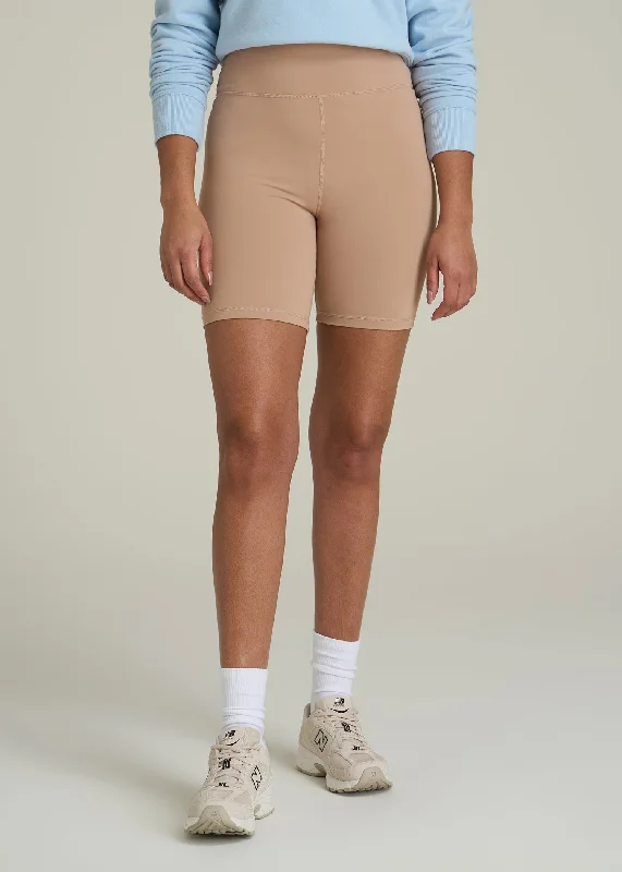 Bold Style Discounts Balance Bike Shorts for Tall Women in Sun Tan