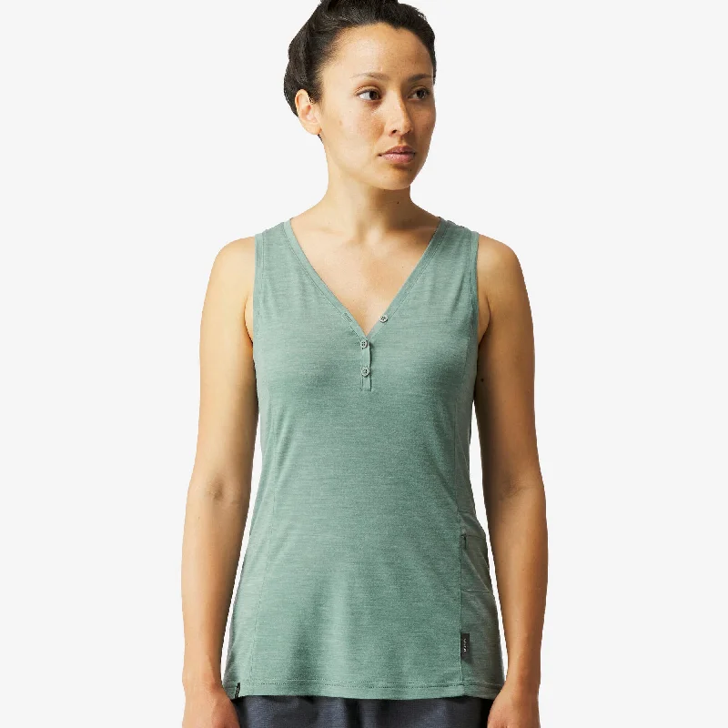 Fresh Fashion Discounts Forclaz Women's merino wool Backpacking & travel tank top- Travel 500