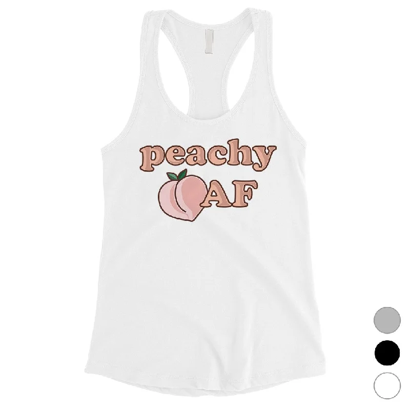 Feminine Style Promotions 365 Printing Peachy AF Womens Cute Lovely Workout Tank Top