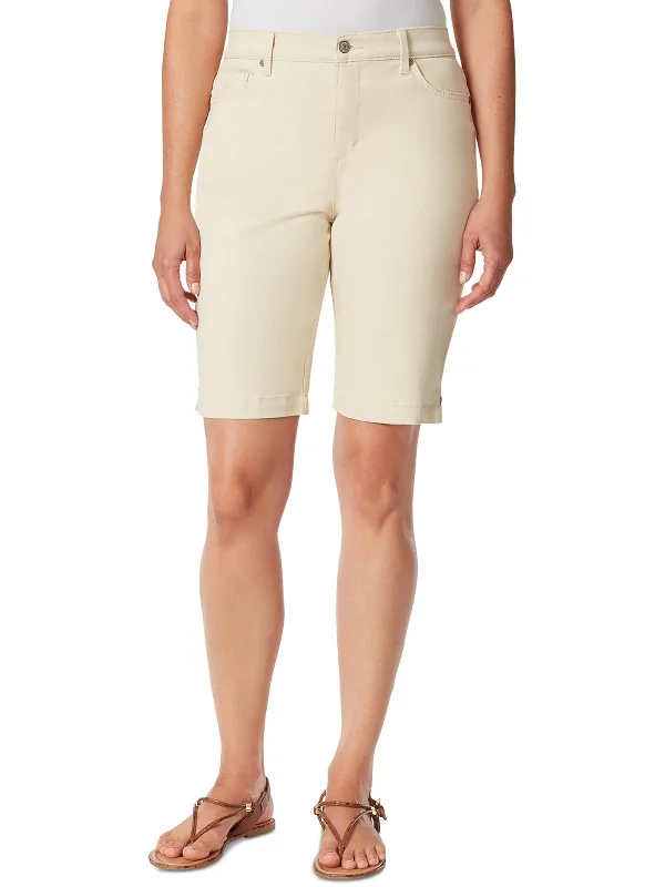 Minimalist Fashion Sale Petites Womens Classic Rise Knee Length Bermuda Shorts