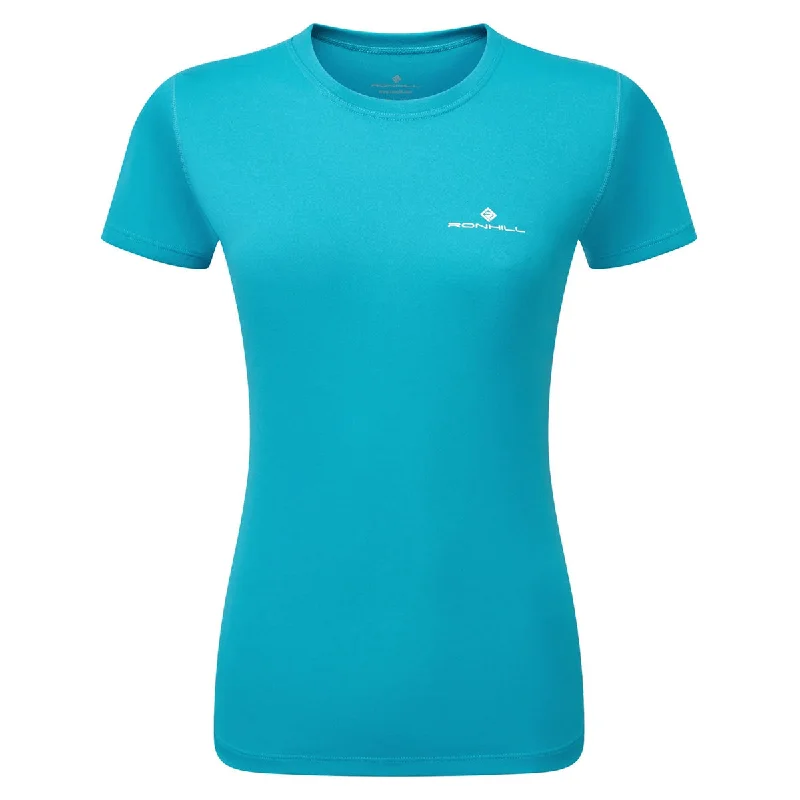 Women's Casual Wear Clothes Ronhill Core Short Sleeve Running Tee - Womens - Azure/Bright White