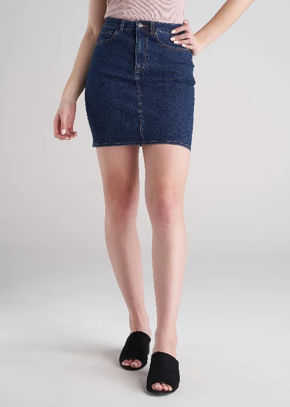 Women's Urban Clothing Classic Women's Tall Denim Skirt in Washed Indigo Blue