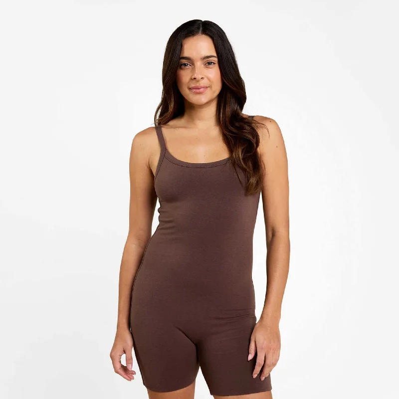 Women's Sporty Chic Clothes Cotton Stretch The Romper | Coffee