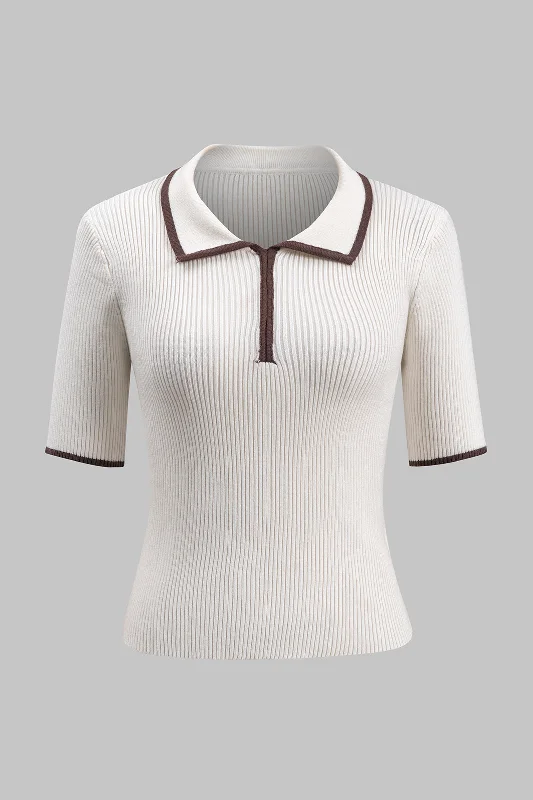 Casual Clothes For Women Knit Tuxtured Short Sleeve T-Shirt