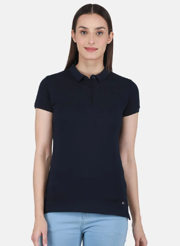 Casual Clothes For Women Women NAvy Blue Solid T-Shirt