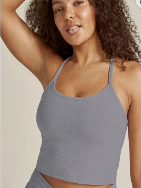 Women's Vintage-Inspired Clothing Beyond Yoga Spacedye Slim Racerback Cropped Tank