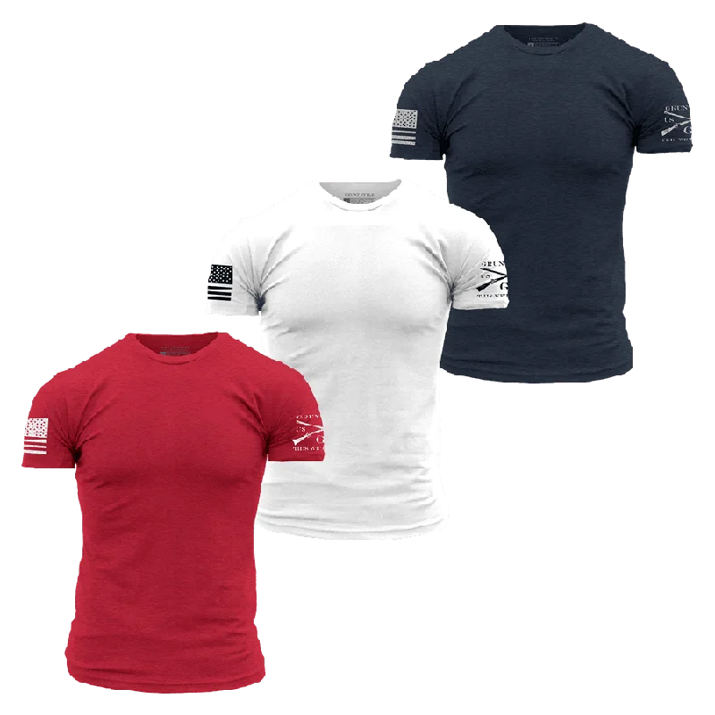 Hot Items Standard Issue Core Basic T-Shirts - Patriot Pack - 3 Pack