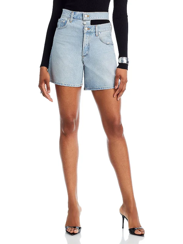 Timeless Women's Clothing Womens High Rise Light Wash Denim Shorts