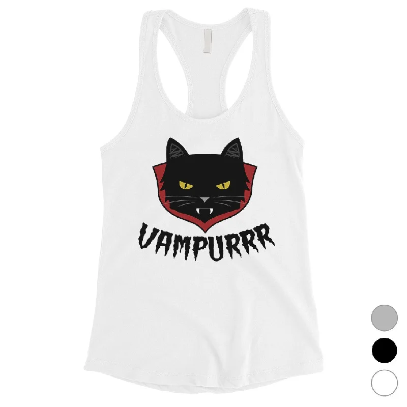 Women's Activewear Apparel Vampurrr Funny Halloween Costume Cute Graphic Design Womens TankTop