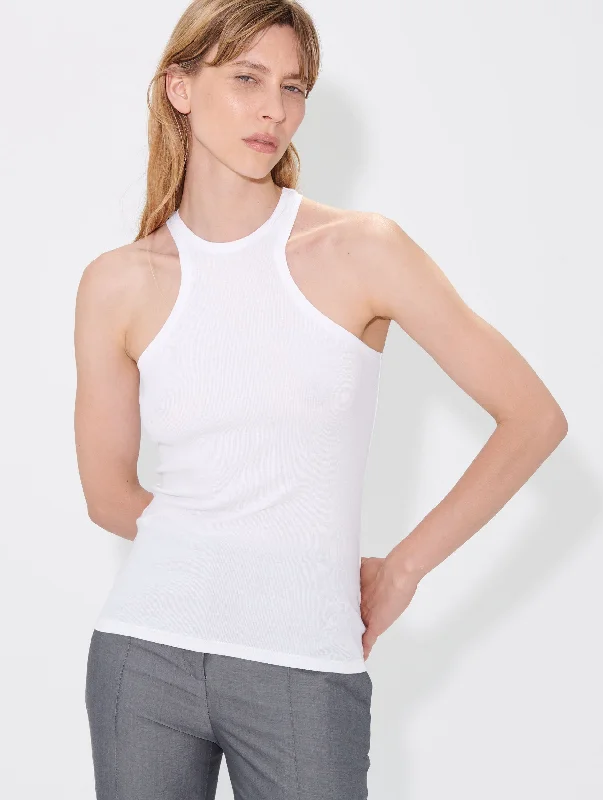 Women's Evening Clothing Halterneck cotton jersey tank top