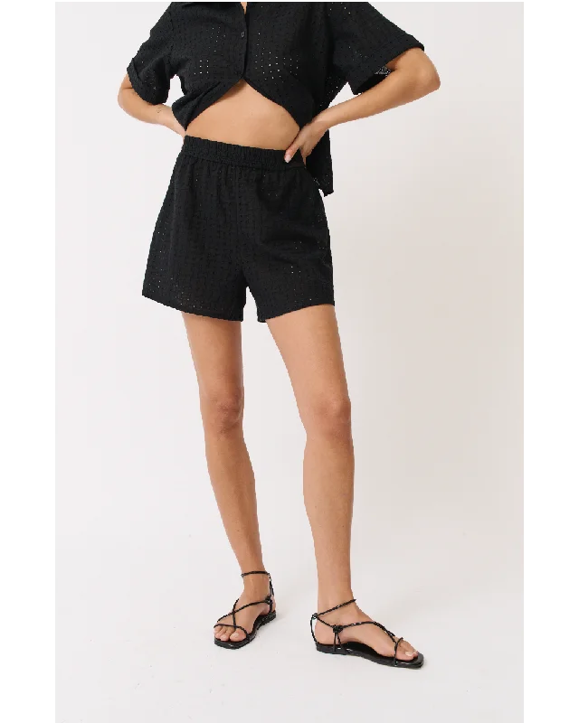 Sustainable Fashion Clothing For Women Cartel & Willow Bella Short - Black Broderie