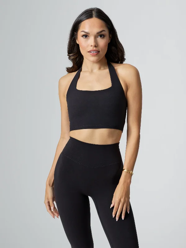 Women's Plus-Size Clothes Revolution Halter Crop - Onyx Black