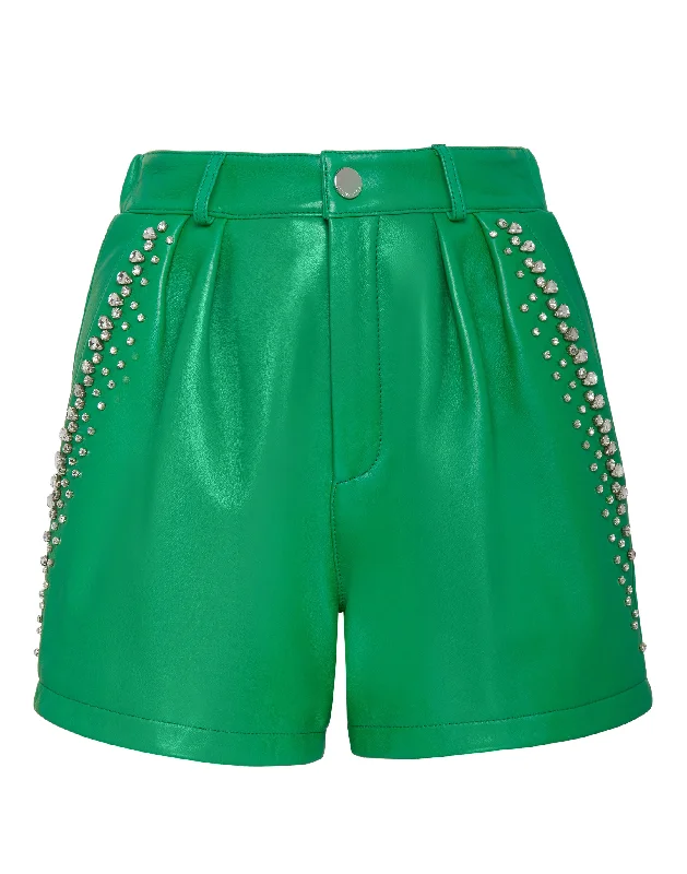 Women's Urban Clothing Leather Shorts Crystal