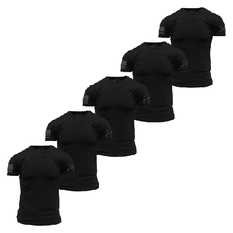 Don't Miss Out Basic T-Shirts - Black - 5 Pack