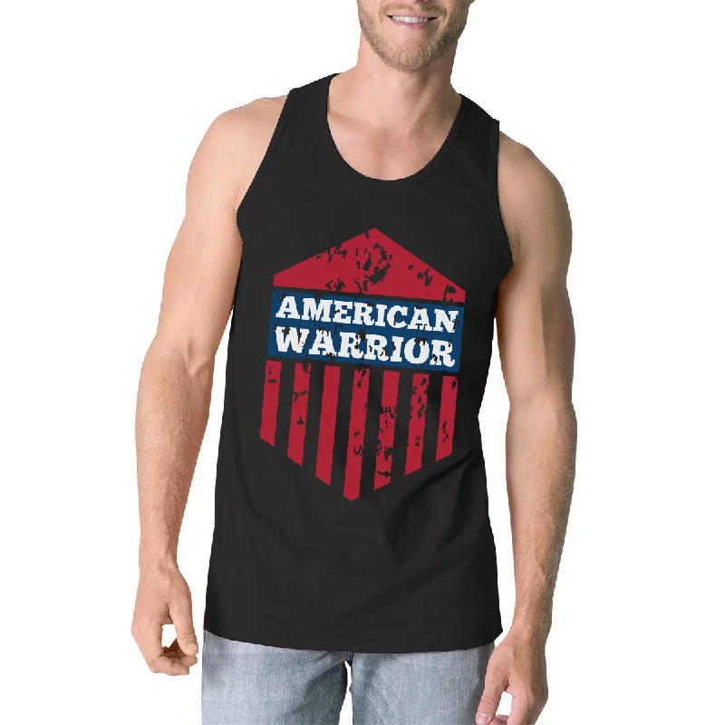 Discover Promotions American Warrior Black Crewneck Graphic Tanks For Men Gift For Him