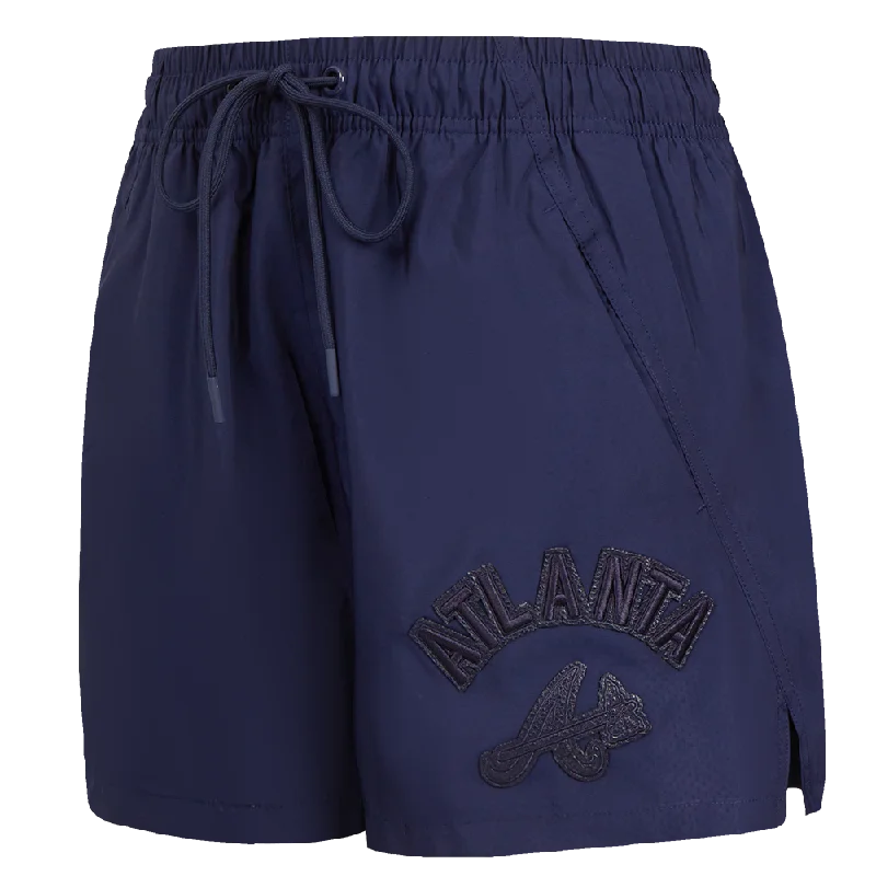 Stylish And Comfortable Clothing For Women MLB ATLANTA BRAVES TRIPLE TONAL W WOVEN WOMEN'S SHORT (MIDNIGHT NAVY)