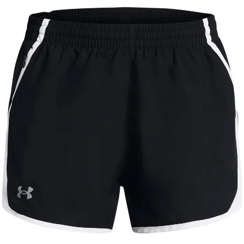 Women's Work Outfit For The Office Under Armour Fly By Shorts - Womens - Black/White/Reflective