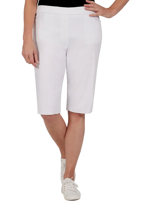 Women's Office Clothing Plus Womens Solid Knit Bermuda Shorts