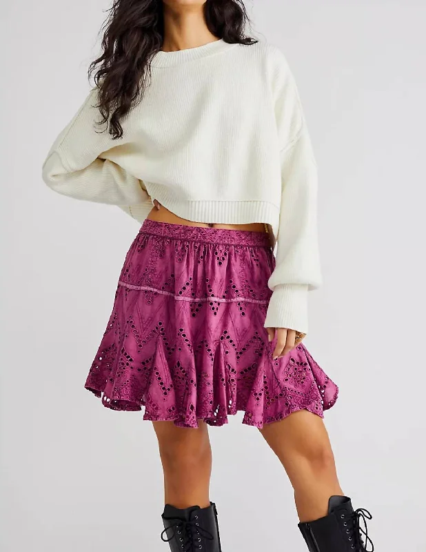 Women's Trendy Activewear Apparel Serenity Mini Skort In Dreamy Mulberry