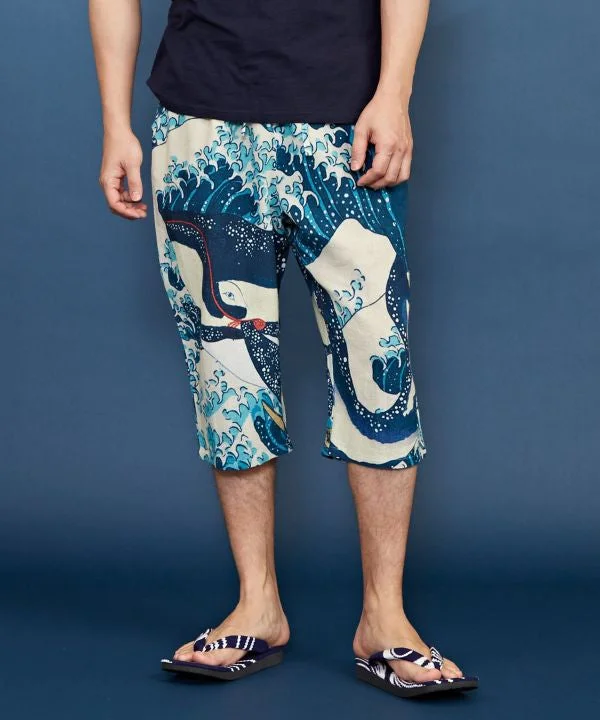 Women's Resort Attire UKIYOE Printed SUTETEKO Pants