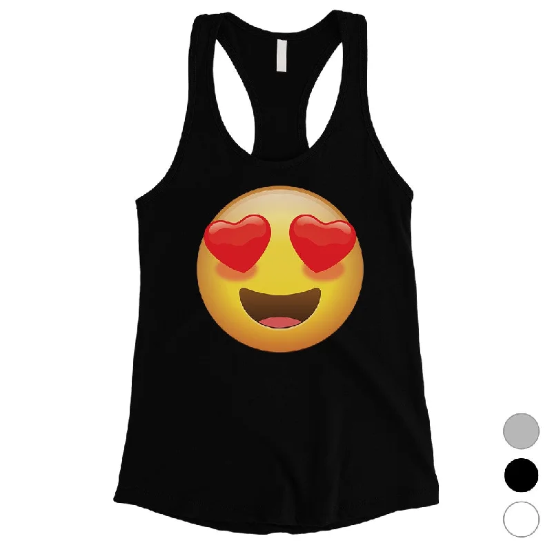 Women's Casual Garments Emoji-Heart Eyes Womens Unique Fun Cool Best Tank Top Friend Gift