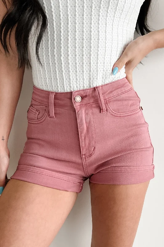 Fashion Sale Luanne High Rise Judy Blue Denim Shorts (Rose)