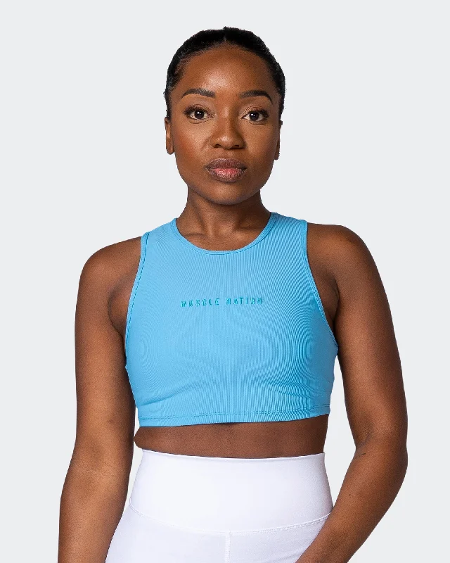 Affordable Women's Clothing Off Duty Rib Cropped Tank - Ibiza Blue