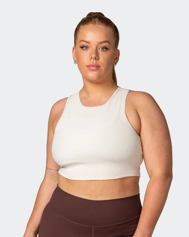 Women's Clothing For Travel Off Duty Rib Cropped Tank - Cream